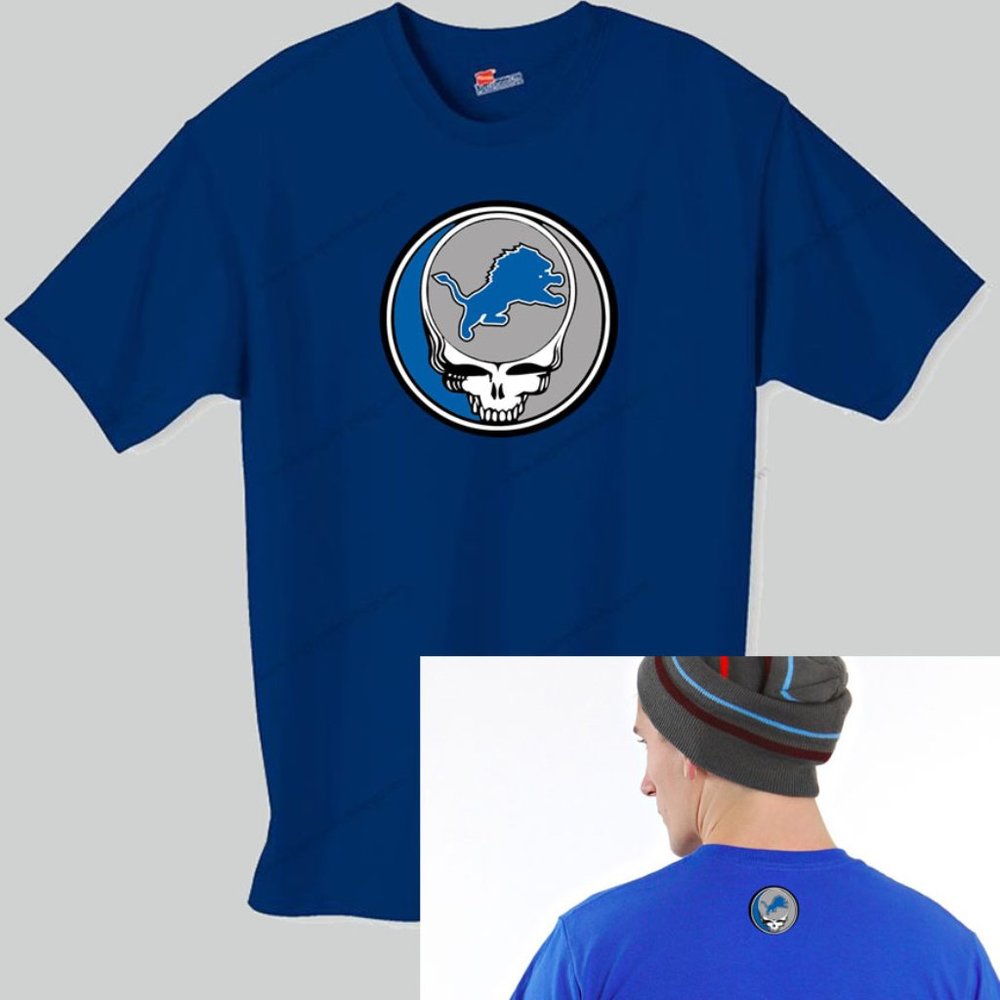 Detroit lions Grateful Dead Old School Parody Shakedown T-shirt NWT